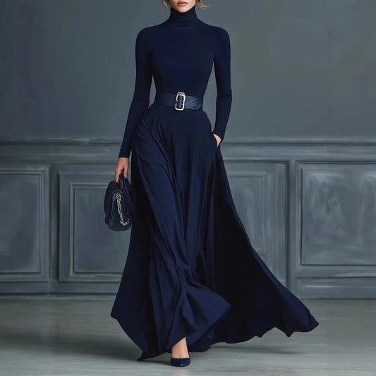 Adriana | Elegant Turtleneck Maxi Dress