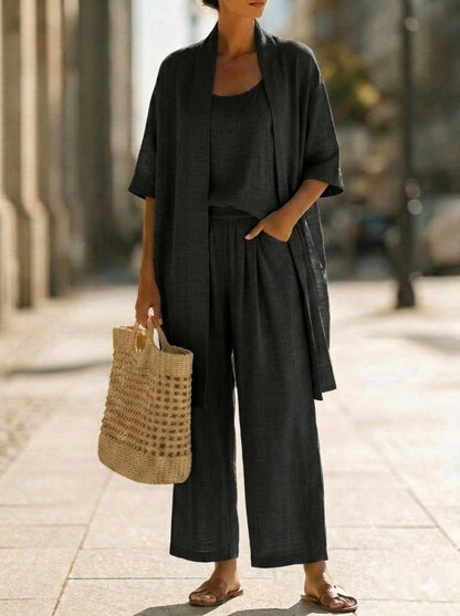 Monica™ | Ensemble Trois Pièces Lin Doux