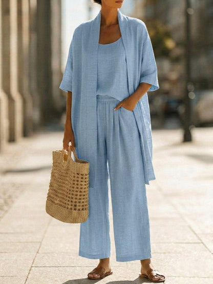 Monica™ | Ensemble Trois Pièces Lin Doux