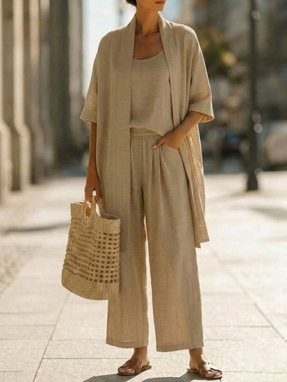 Monica™ | Ensemble Trois Pièces Lin Doux