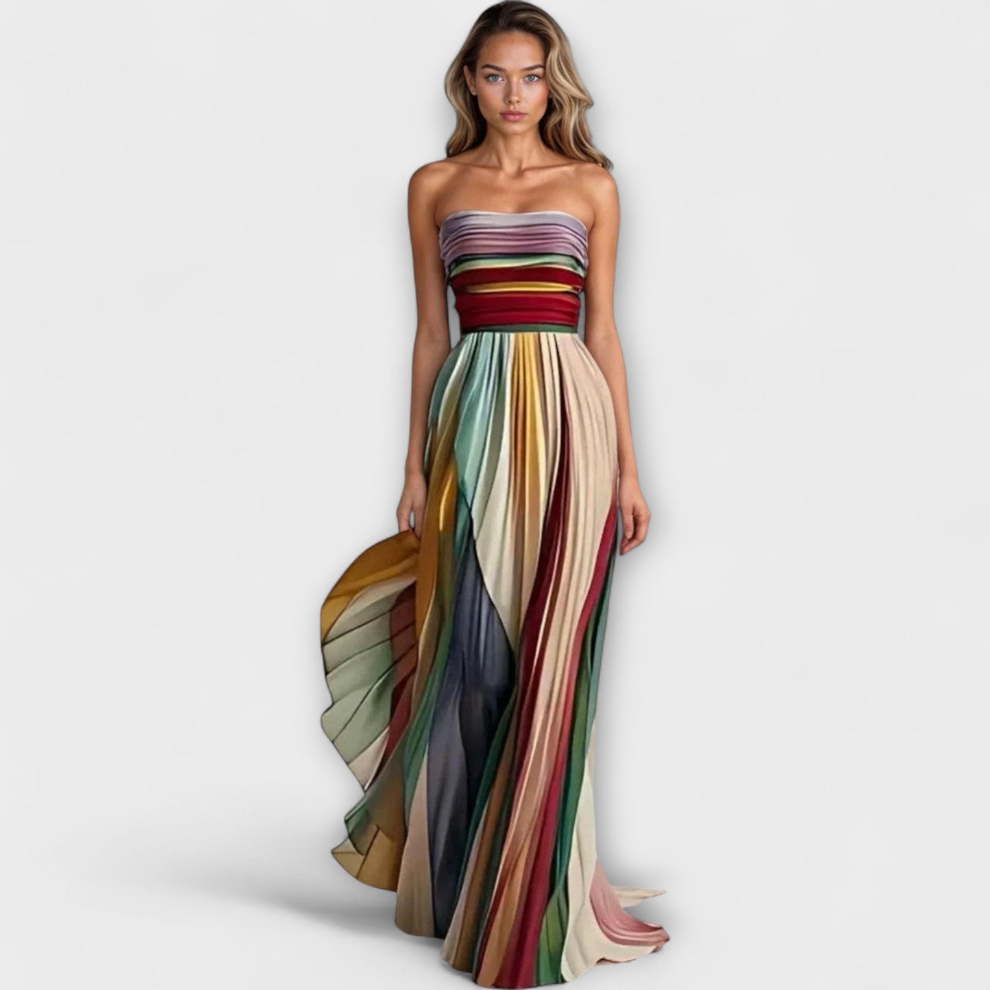 Evelyn | Robe longue en tissu premium