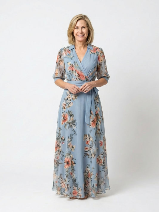 Elowen | Robe Maxi V Enveloppante Florale